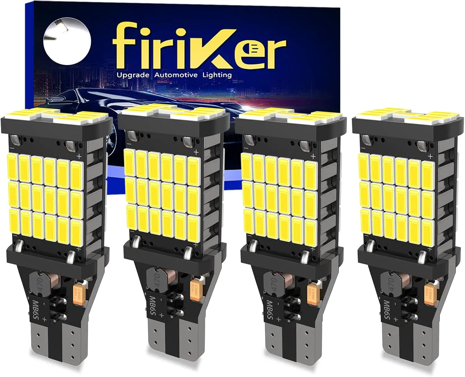 

4PCS Super Bright 921 T15 912 W16W LED Reverse Lights, Error Free 904 Led 921 Bulbs 45SMD-4014 Chipsets, 912 921 906 LED Car Bul