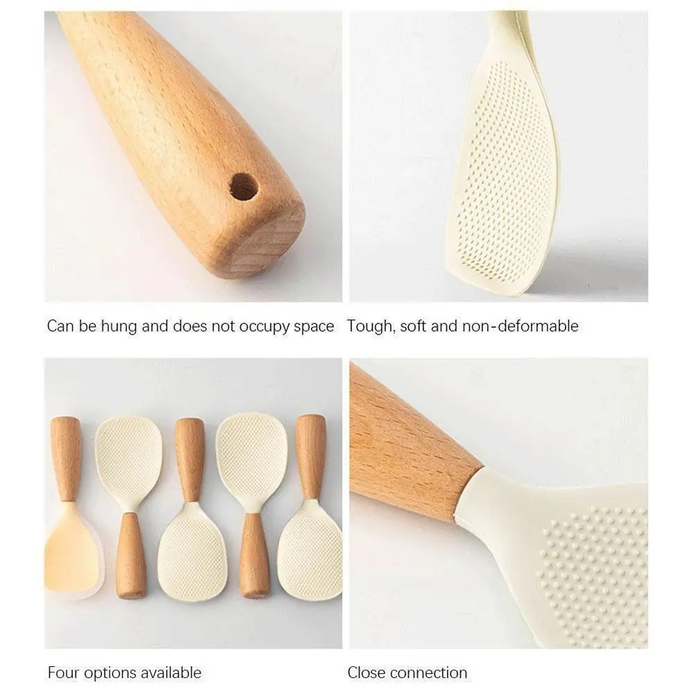 Multifunction Silicone Rice Spoon Anti-scalding Non-Stick Rice Paddle High Temperature Resistant Meal Spoon Kitchen Cooking Tool