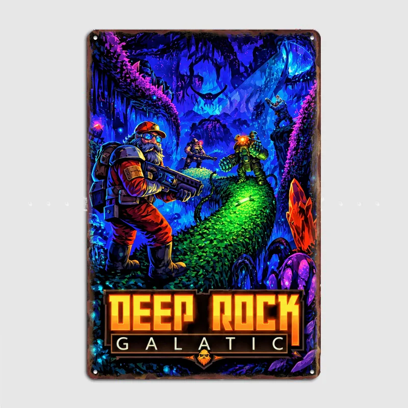 Deep Rock Galactic Game Art Poster Metal Tin Sign Indoor Outdoor Home Decor Bar Custom Posters Wall Room Decorations