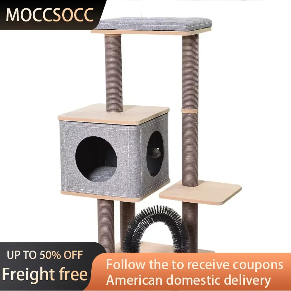 

Three-Level Elevated Cat Tree Condo With Massage & Particle Board Cats Pet Products Grey Freight Free For Supplies Home Garden