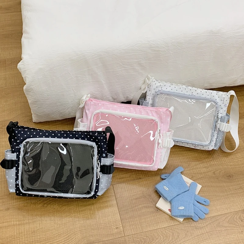 

New Simple Handiness Crossbody Bag Transparent Versatile Texture Ita Bag for School Commute Large Capacity Shopping Shoulder Bag