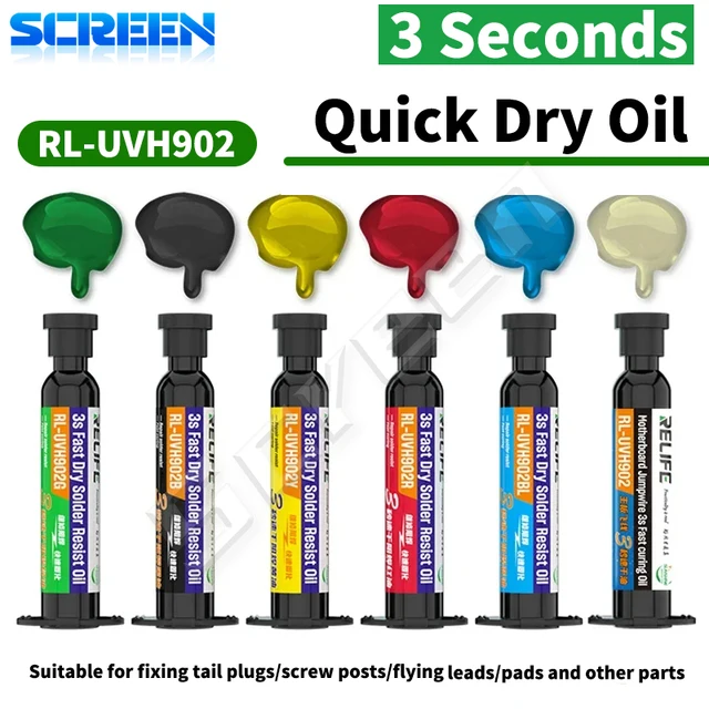 RELIFE RL-UVH902 3-sekundowy szybkoschnący olej do płyty głównej telefonu komórkowego BGA PCB Flying Line UV Repair Quick Curing Oil Tool