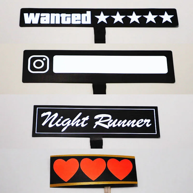Various Styles JDM LED Car Light Sticker Auto/Moto Car Decals Windshield Sticker Electric Car Window Signs Decoration Sticker