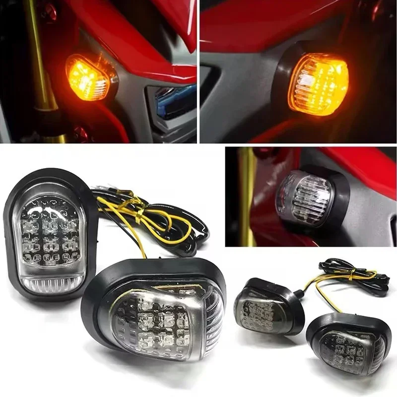 12V Motorcycle 9 LED Turn Signals Lights Amber Motorbike Indicators Blinker Yellow Lighting Flasher Piranha Turn Signal Light