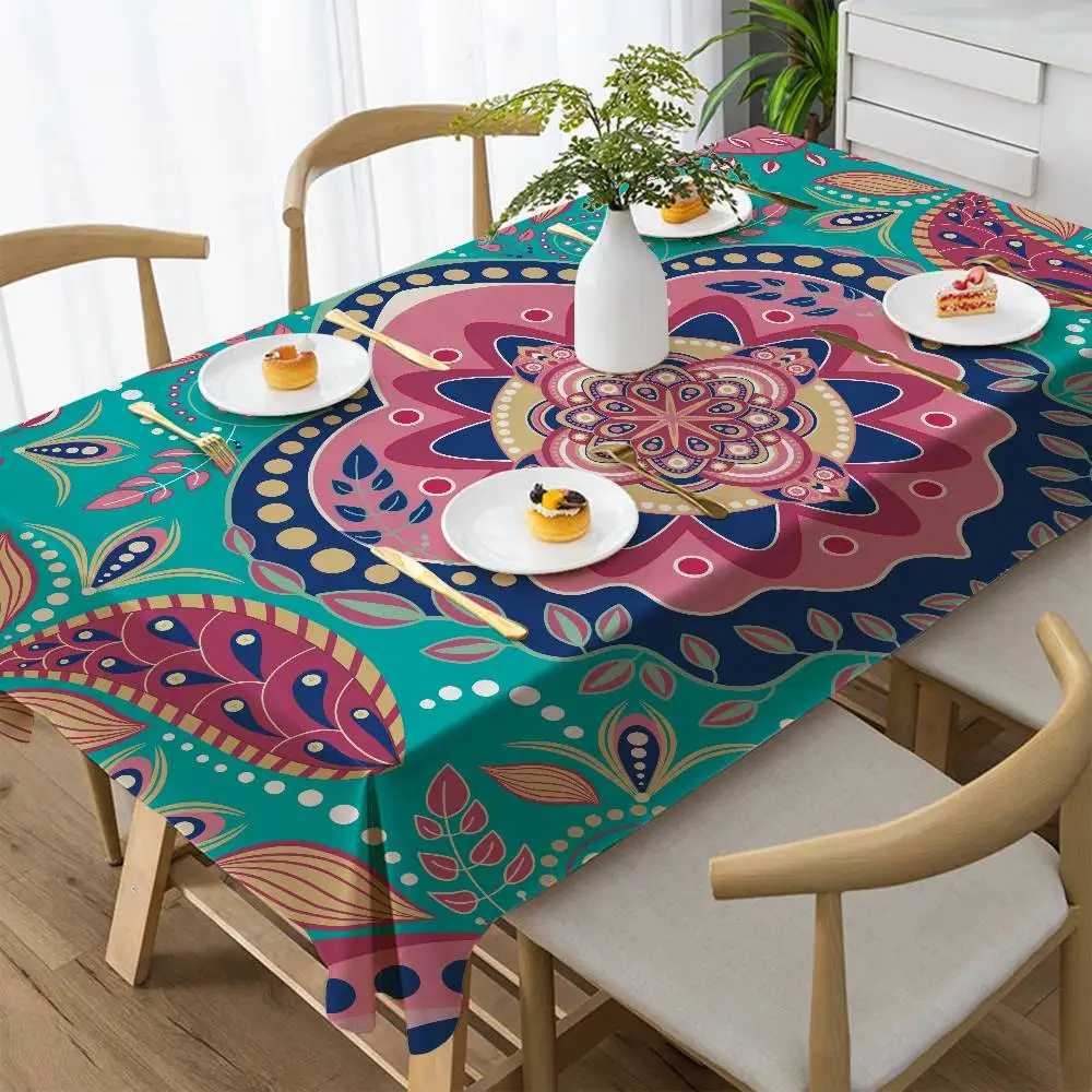 

Paisley Print Tablecloth - Stain-Resistant, Washable Polyester For Dinners, Parties & Weddings