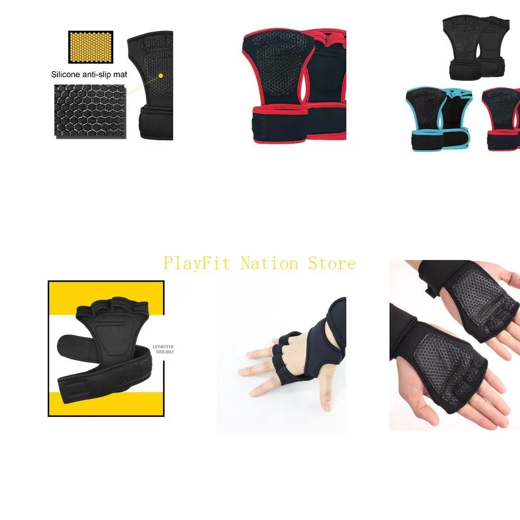 242F قفازات اللياقة البدنية لحماية راحة اليد مع دعم لف المعصم للتمرين من أجل Cro #1