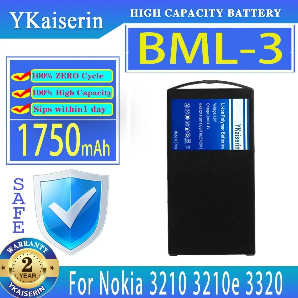 YKaiserin 1750mAh Replacement Battery BML-3 BML3 For Nokia 3210 3210e 3320 Mobile Phone Batteries