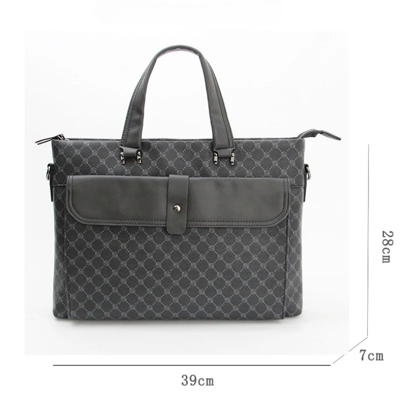 New Fashion Briefcase Men Business Commuter Laptop Bag Plaid Handbags Men Crossbody Bag Luxury Design Shoulder Bag Male Satchels