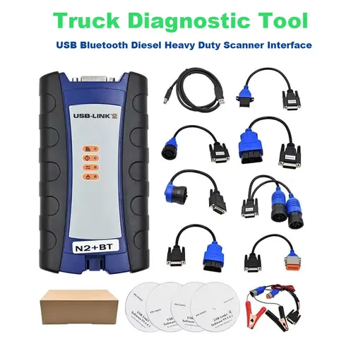 For NEXIQ USB Link 2 BT Truck Diagnostic Tool USB Bluetooth Diesel Heavy Duty Scanner Interface with OBD Diagnostic Software