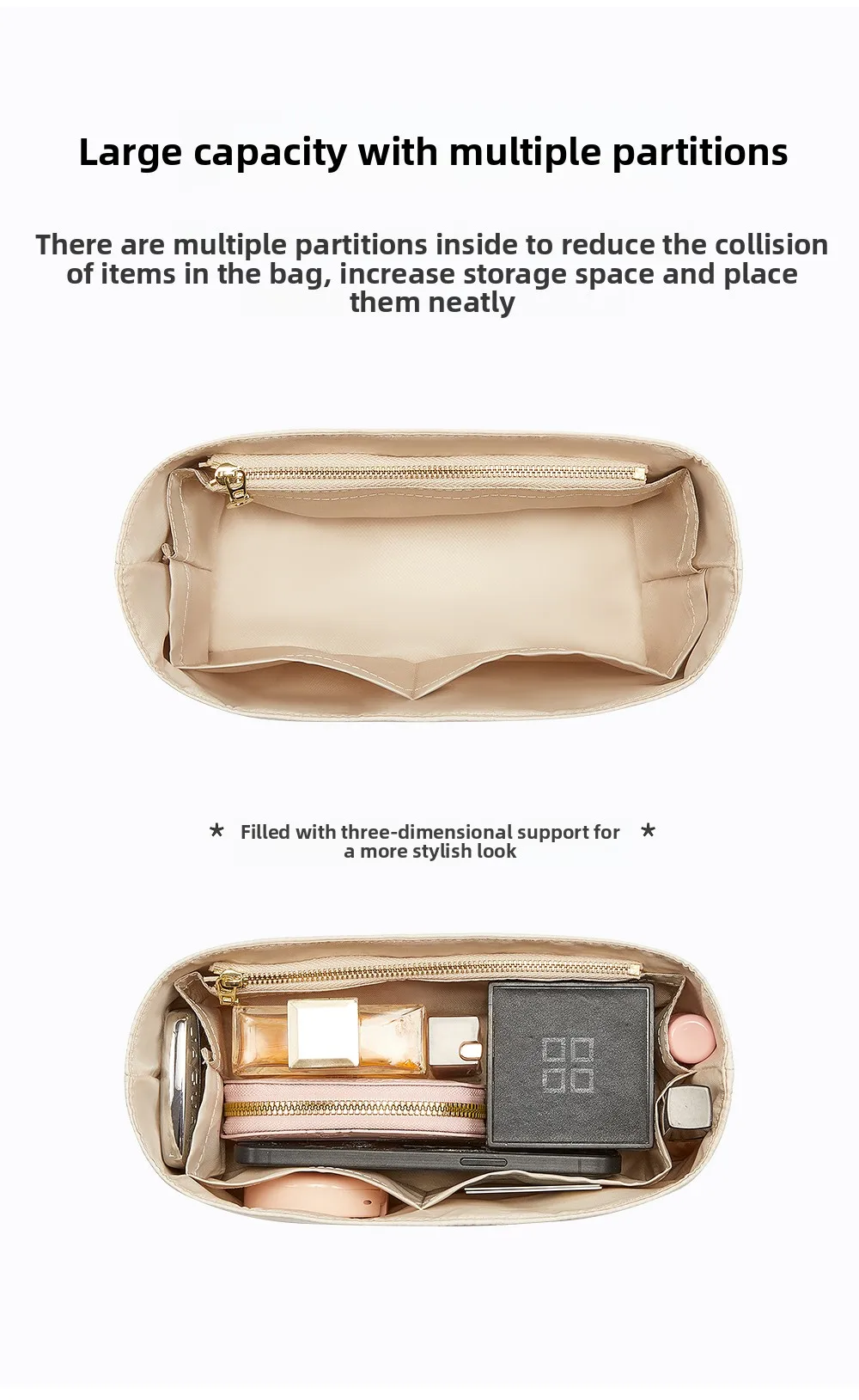 Waterproof Bag Insert Storage For Garden Party23mini Nylon Bag Organizer Insert Bag Support Bag Liner Handbag Bag Accessories
