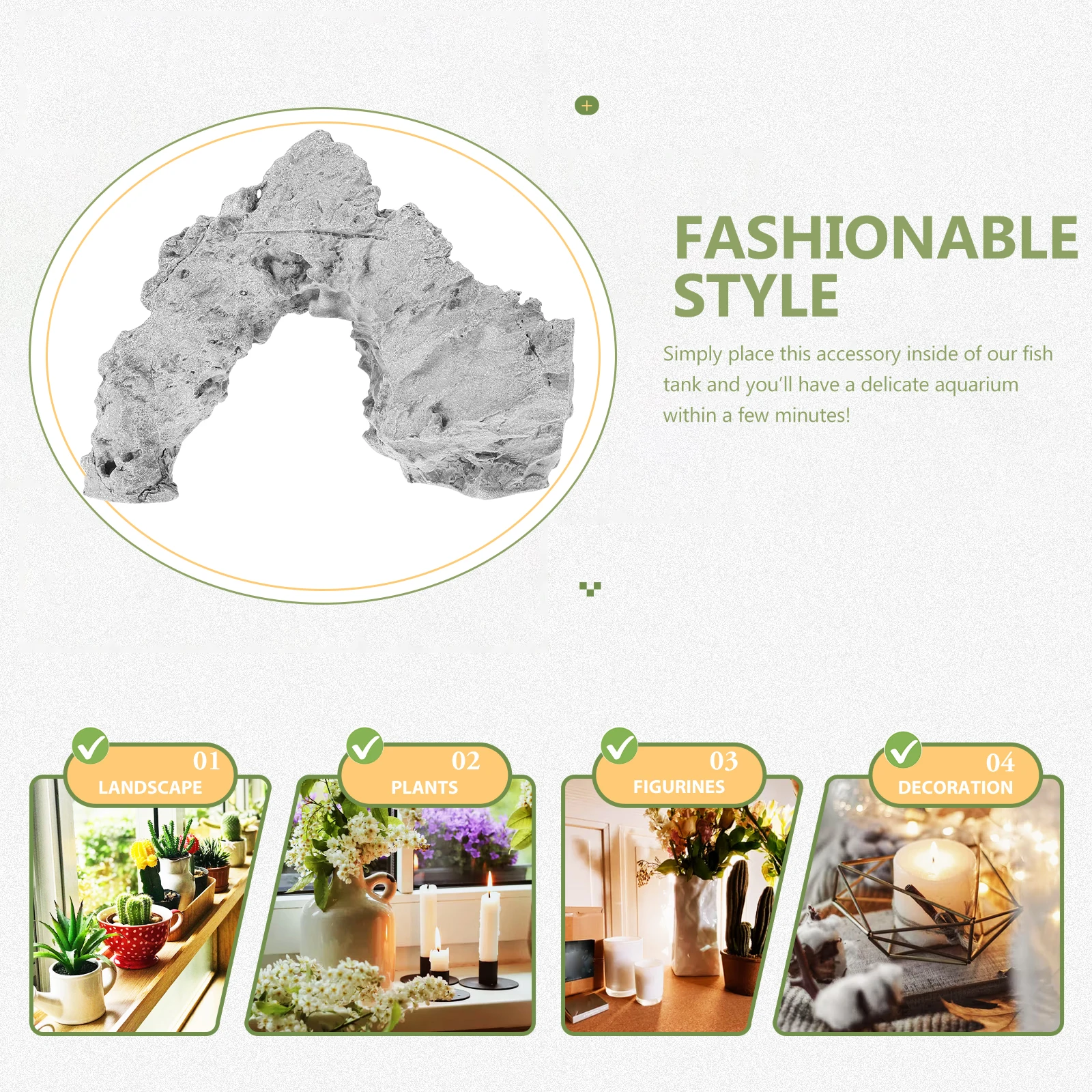 

Rockery Mountain Decoration Small Fish Tank Aquarium Decor Natural Landscape Simulation Rockery Statue Fish Shelter