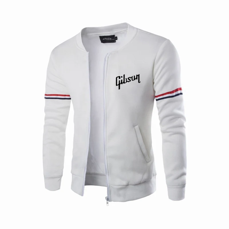 Gibson Printing 2024 nuova giacca volante da uomo autunno inverno giacca Casual con cerniera manica lunga elegante giacca imbottita in cotone antivento