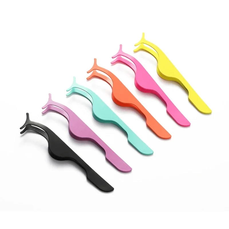 Pinça de cílios postiços aplicador de cílios falsos extensão de cílios modelador nipper clipe auxiliar braçadeira maquiagem fórceps ferramentas fornecimento