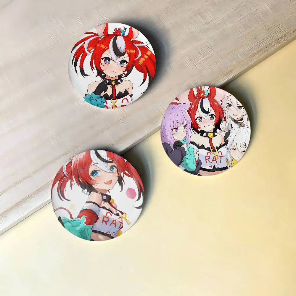 Hakos Baelz Badges Peripheral Lapel Pins Tinplate Round Brooch For Shoulder Bag Accessories Souvenir Gifts