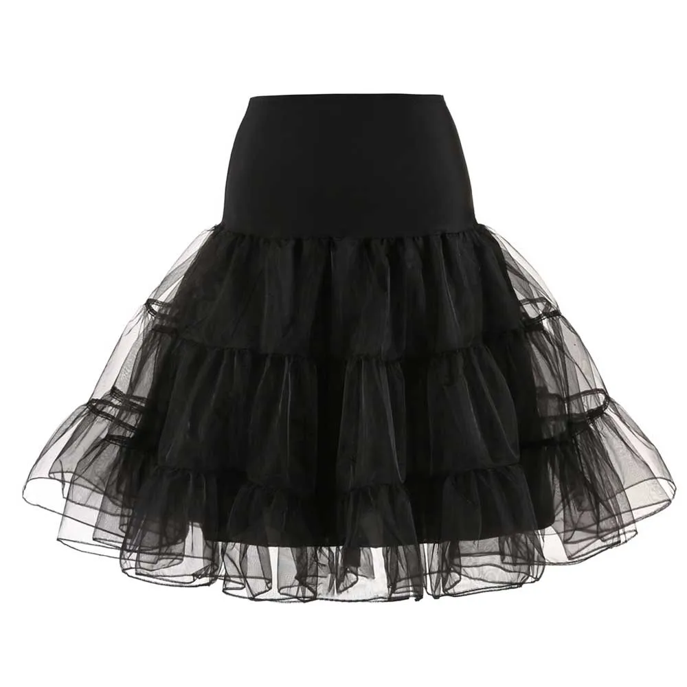 MisShow Petticoat Ruffle Crinoline Vintage Wedding Bridal for Dresses Underskirt Rockabilly Tutu Skirt For Women