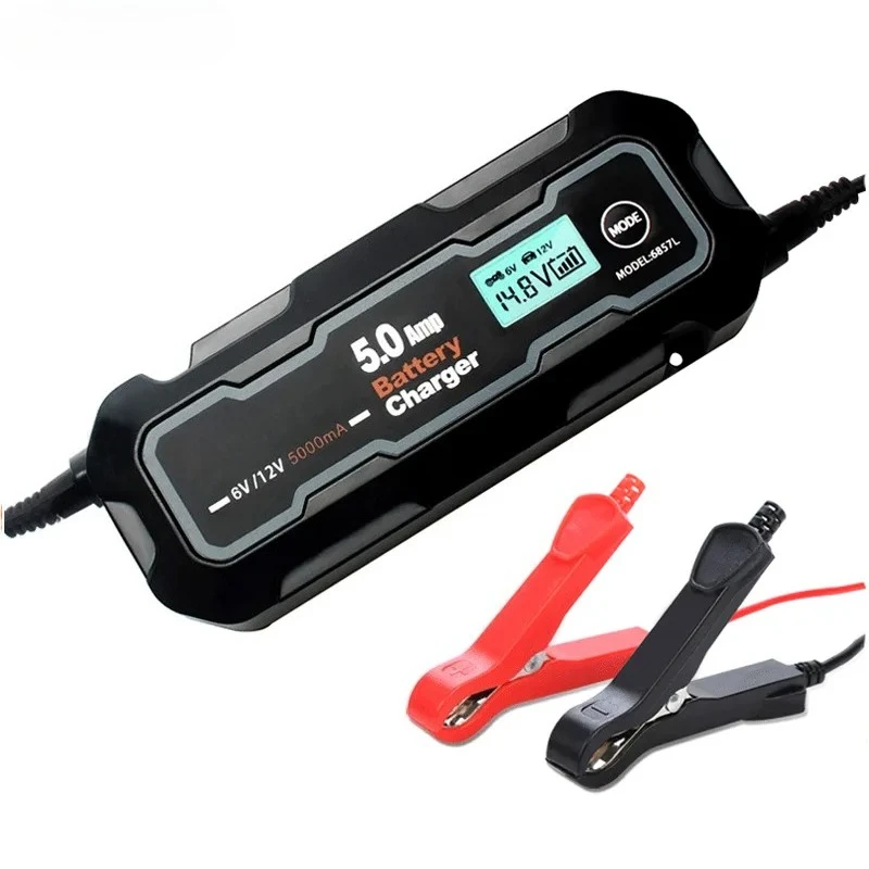High Power Smart Battery Charger 6V 12V 5A with Pulse Repair for Car Lead Acid  Battery Maintainer