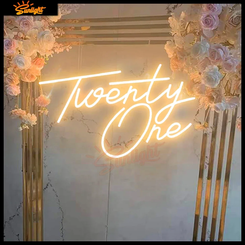 

Twenty One Neon Sign Custom,21 Year Old Birthday Decor, LED Light Sign For Happy Birthday Party,Room Yard Home Wall Decor Art