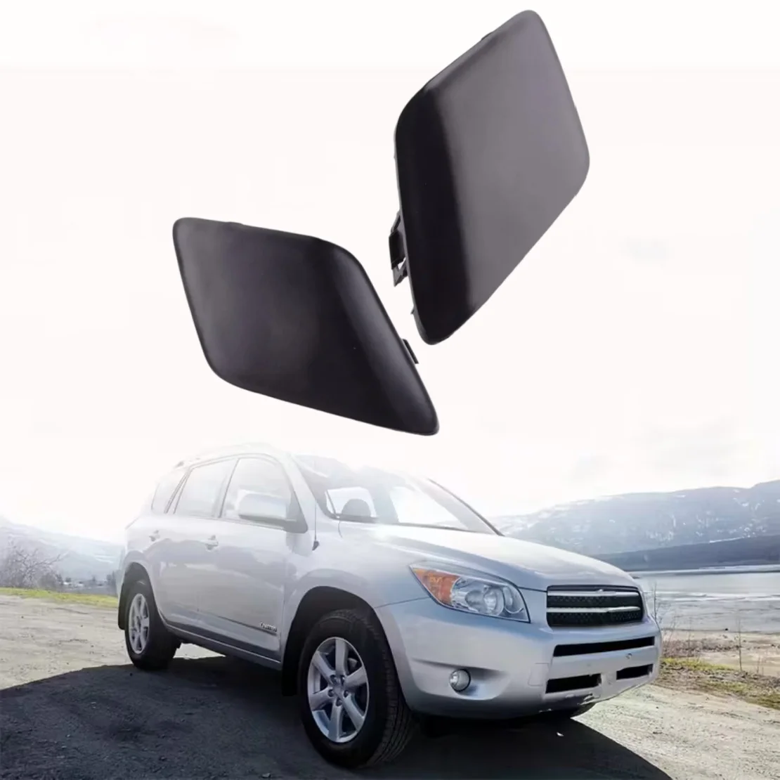 

2PC Bumper Tow Hook Cover Plate Suitable For Toyota Prius 2016 2017 2018 Sleek Vehicle Modification Accessory