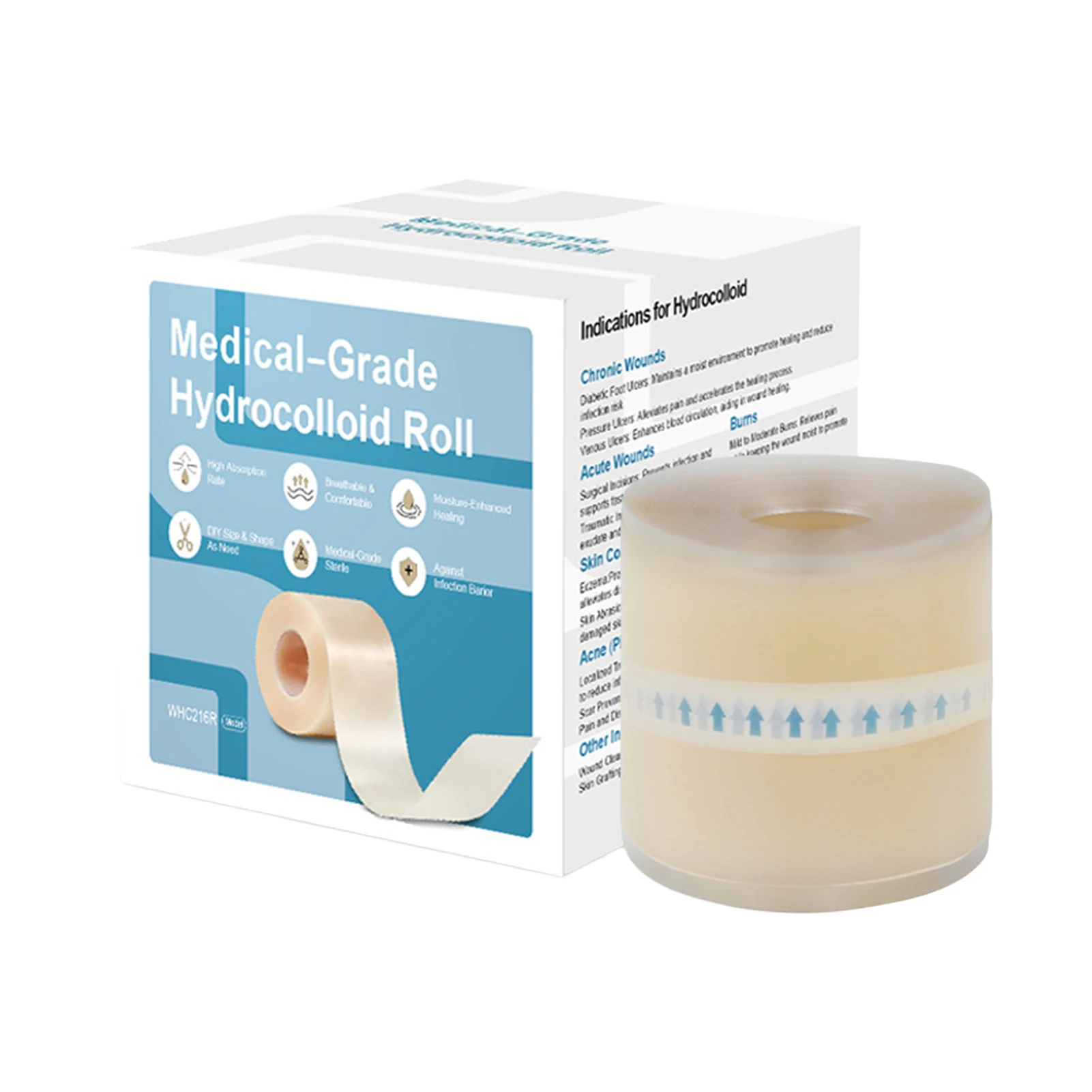 1-5m Hydrocolloid Roll For Wound Care Wound Care Patch Extra Large Hydrocolloid Patch Bandages Absorbent Waterproof First Aid