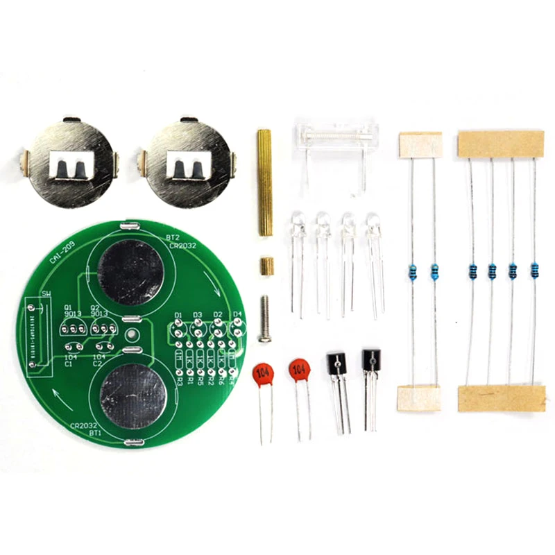 LED Desktop Rotating Light Gyro DIY Electronic Kit  Fun Welding Kit Electronic Component Soldering Kit School Skills Practice