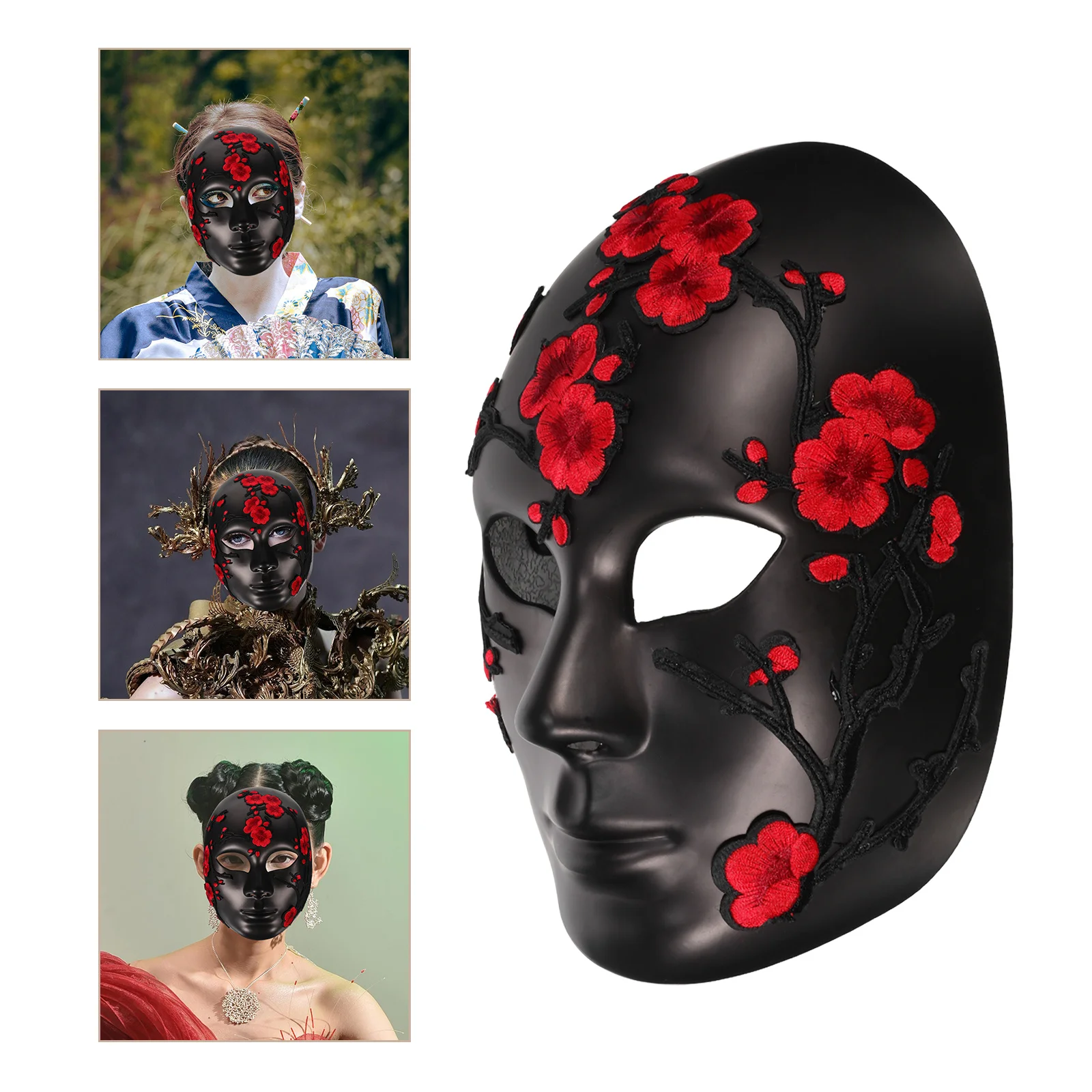 

Маскарадная маска с цветочной вышивкой, анфас, китайский стиль, Хэллоуин, карнавал, косплей, костюм, товары для вечеринок, праздничная маска