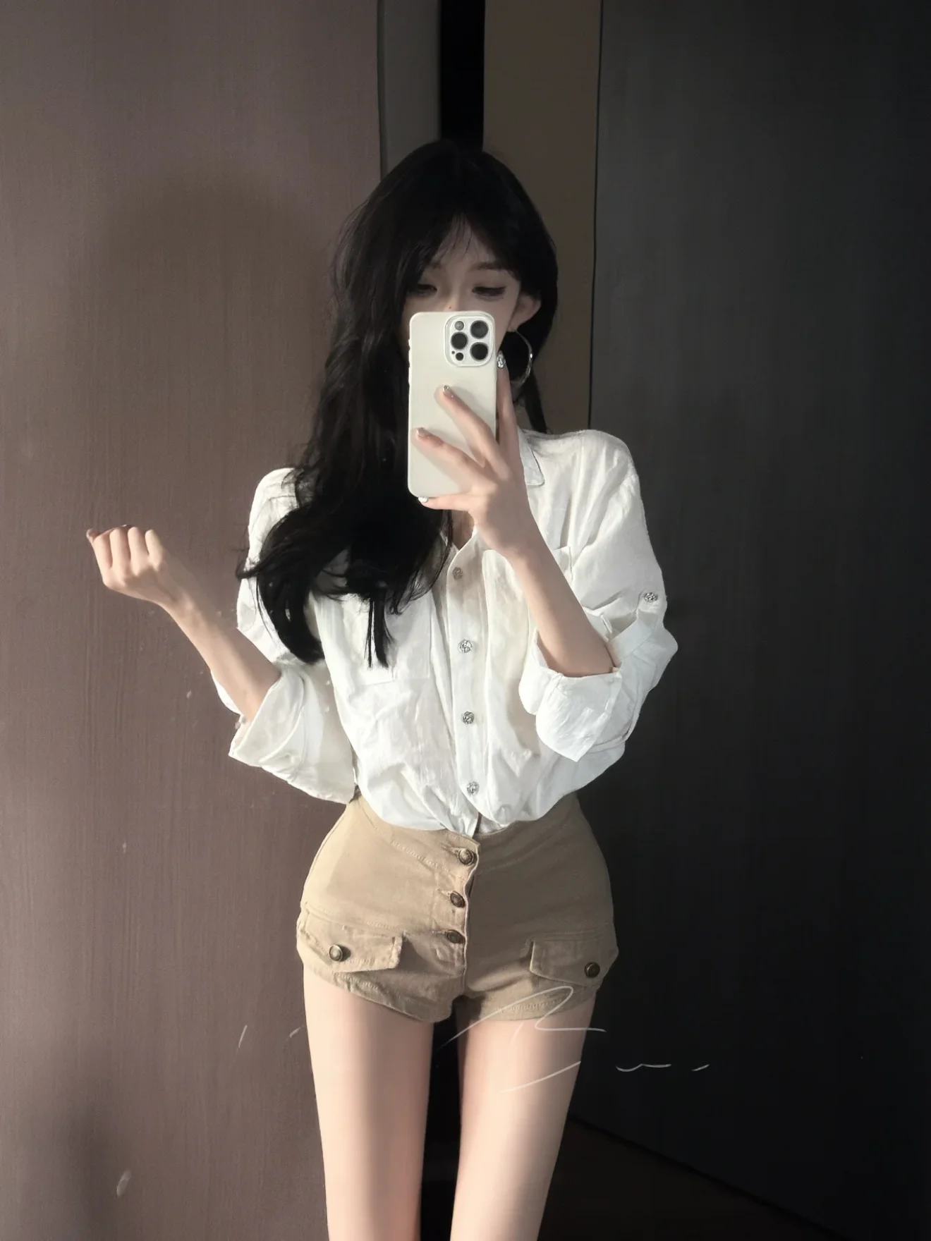 

High Waist Loose Fit Denim orts Women's irt And ort Set Spicy Girl Smart Secretary Sle Faionable And Comfortable