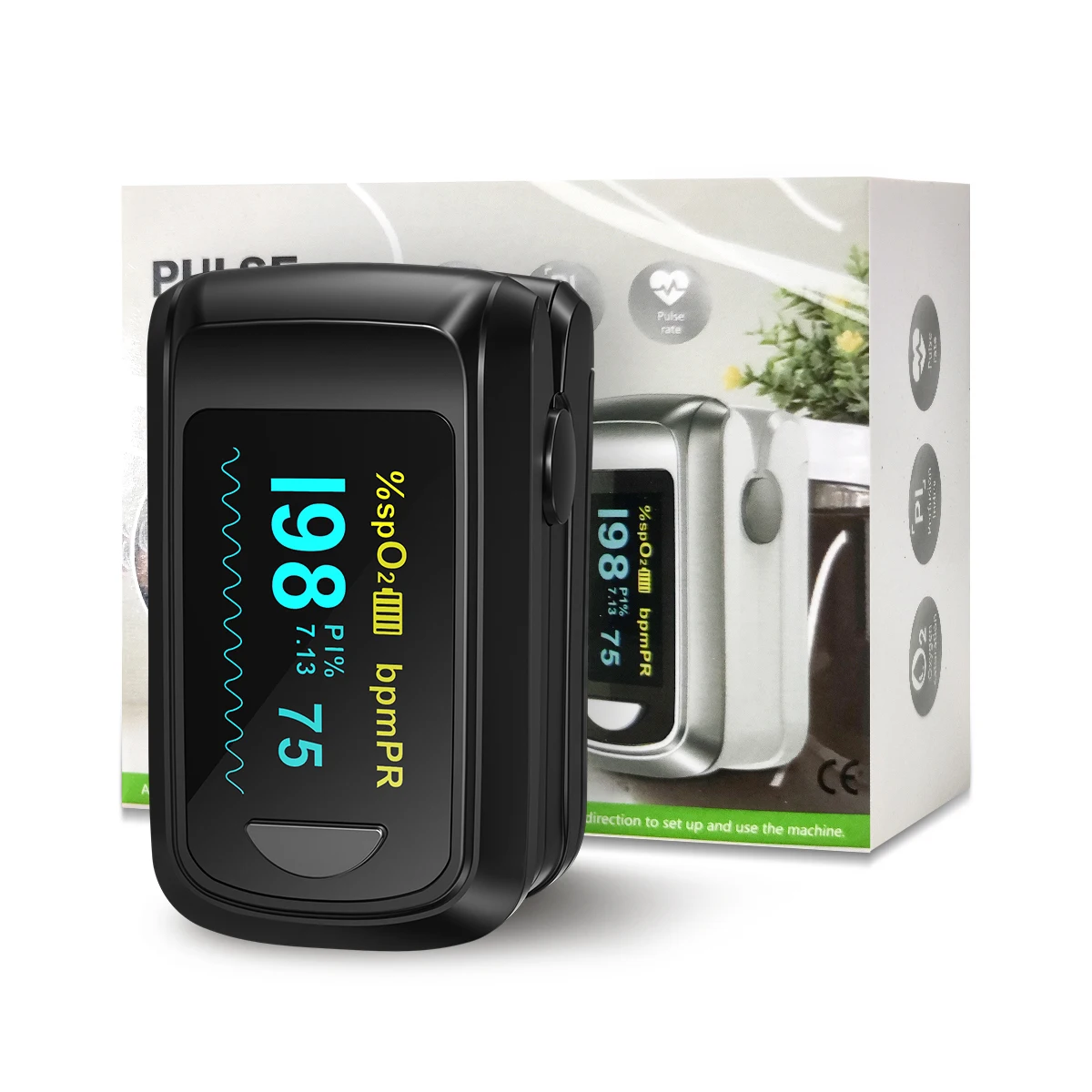 HealthTree Pulse Oximeter Blood Oxygen Saturation Meter Heart Rate Monitor Oximetro De Dedo Oximetros Pediátrico