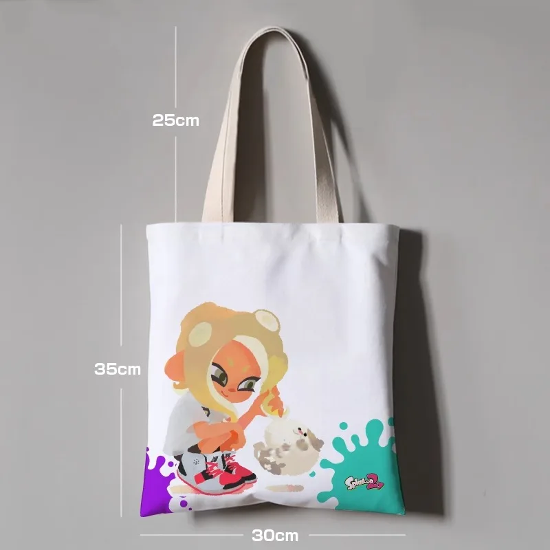 Splatoon Jet Fighters 2 Canvas Bag Shoulder Tote Shopping Bag Handbag Peripheral Gift for Girlfriend Holiday Gift