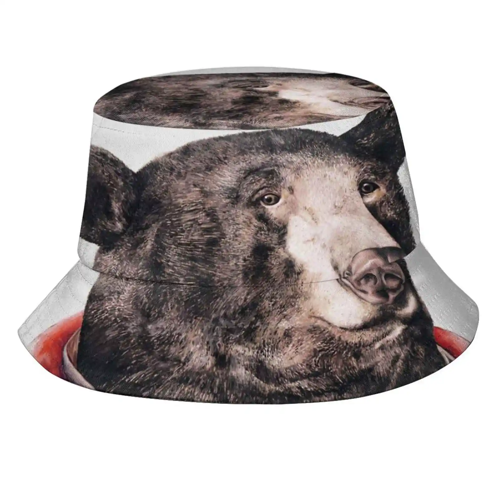 Black Bear Women Men Fisherman Hats Bucket Caps Bears Bear Art Animals In Woodland Nursery Woodland Bear Scandinavian Black