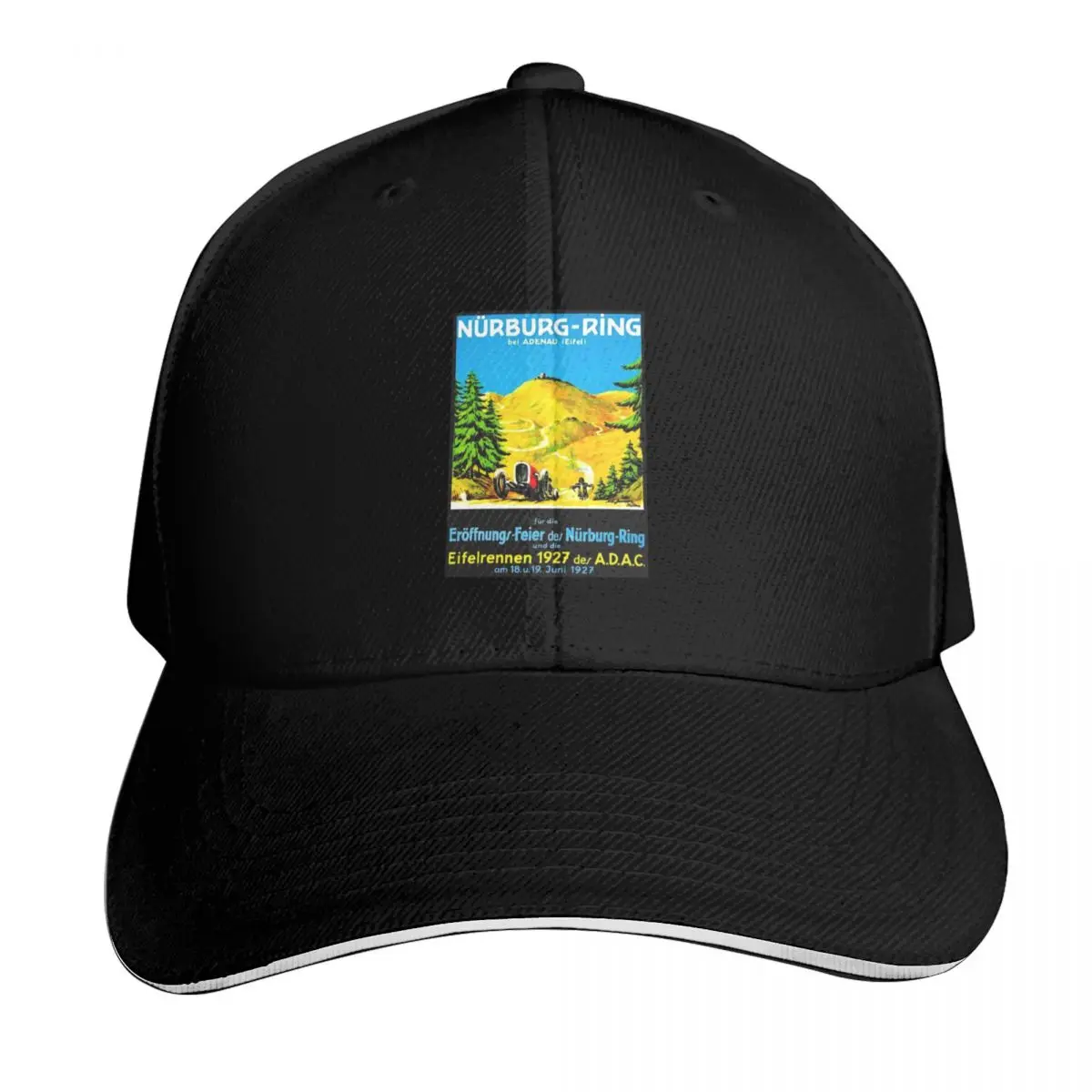 NURBURG-RING : Vintage 1927 Auto Racing Advertising Print Baseball Cap Men Women Casual Summer Sport Sun Cap