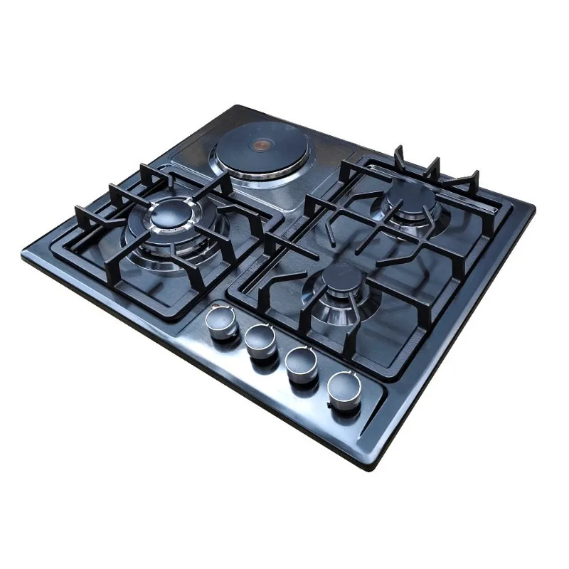 Burner Hybrid Stove - Gas & Electric Combination Cooktop with Modern Design