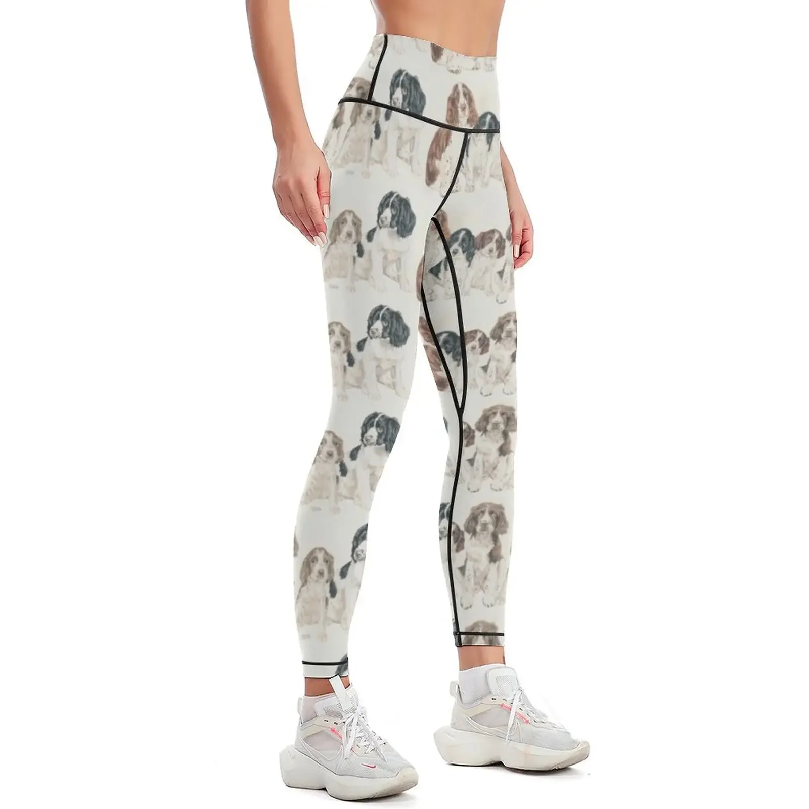 English Springer Spaniel Puppies Leggings Leginsy push up sports woman gym Women's tights Pants sport Womens Leggings