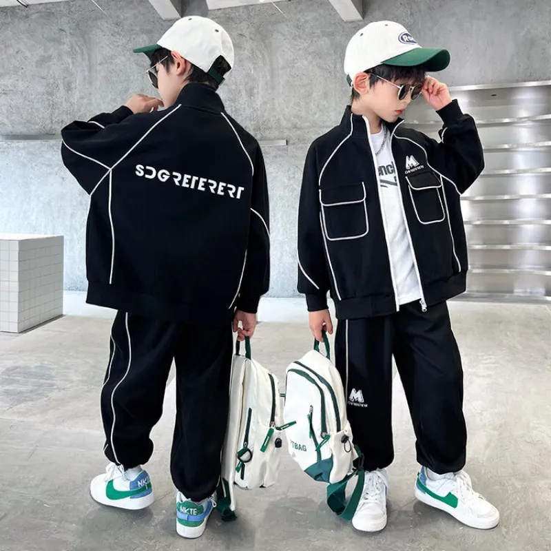 

Boys' Clothes Sets Jacket +Pants 2PCS/Set Cotton 2023 Thread Spring Autumn Outfits Sportswear Suit Children Clothing