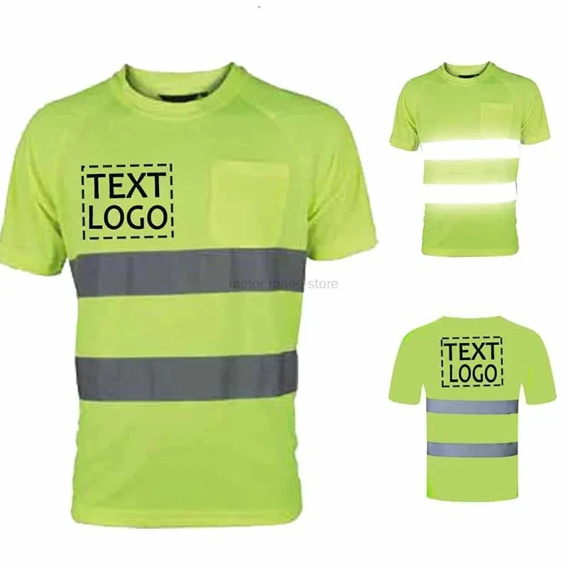 Polo de seguridad con logotipo personalizado, uniforme de trabajo, motocicleta, ciclismo, deportes al aire libre, ropa reflectante