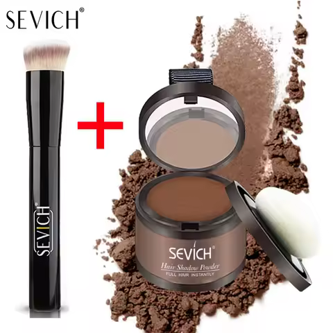 SEVICH Hairline Shadow Powder With Brush Water Sweat Resistant Hair Loss Concealer Bald Spot Concealing Hair Powder Women Men