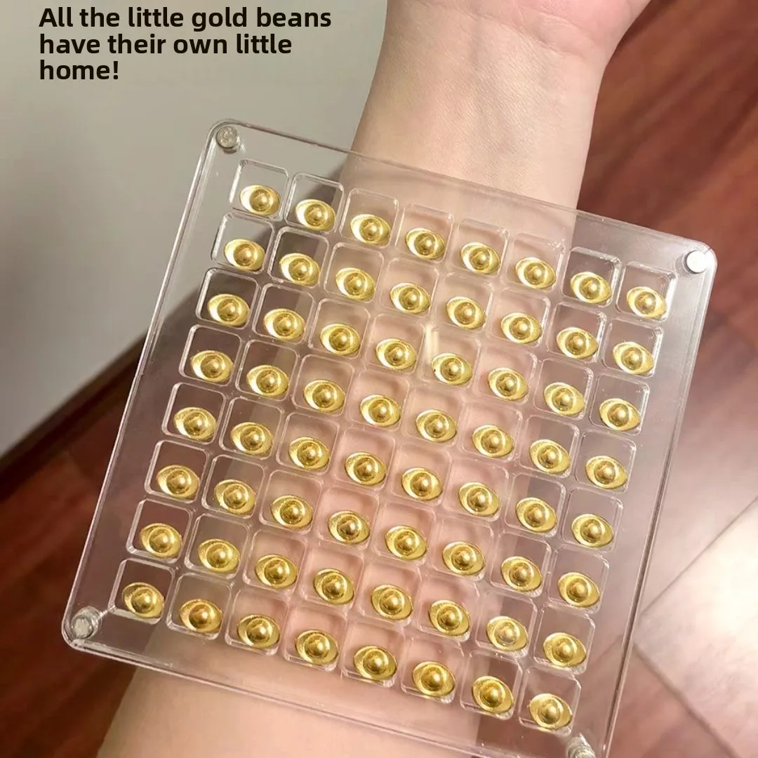 

Portable Gold Jewelry Pendant Storage Box One Gram 1g Gold Beans Anti-Oxidation Divided Box Elegant Chinese Style Desktop Org...