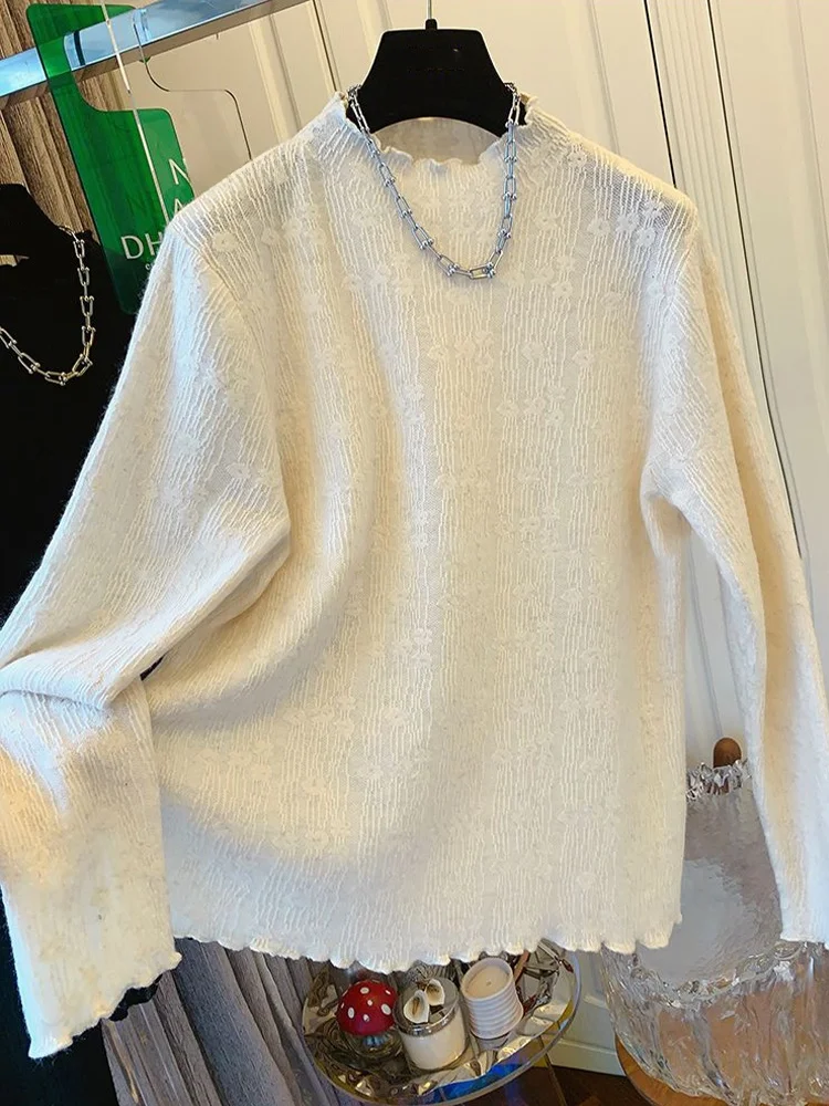 Cseta E de Manga Larga con Borde de Ma Blanca, Corte Hoado y Estilizador para Hombre y Mujer, Estilo Casual, ...