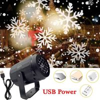 Christmas Snowflake Projector LED Fairy Lights for Bedroom Rotating Dynamic White Snow Projection Lamp Indoor New Year Ornaments