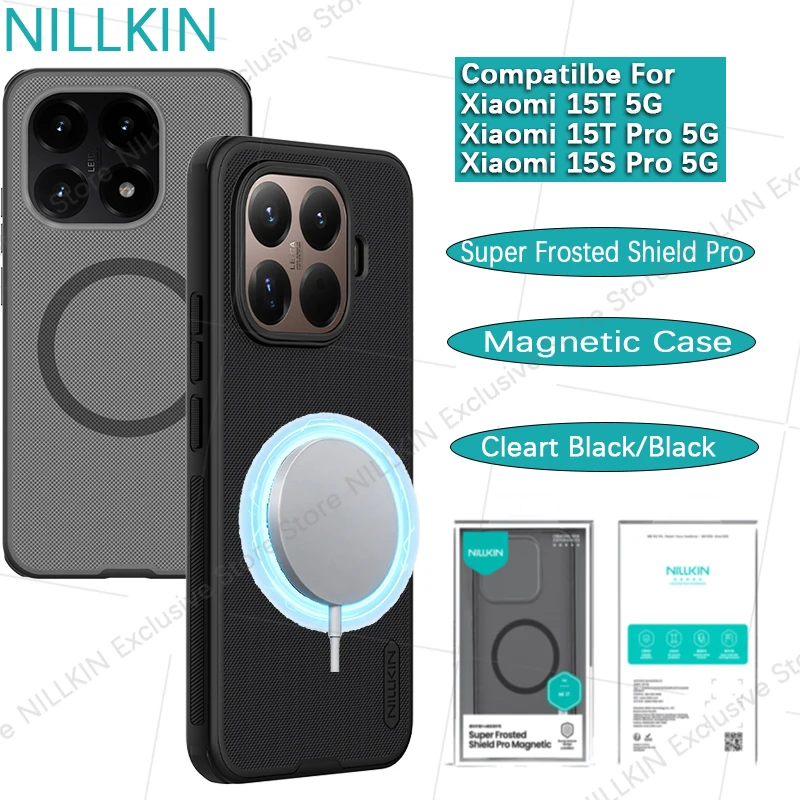 

Nillkin For Xiaomi 15T Pro 5G Super Frosted Shield Magnetic Anti fall airbag phone case For Mi 15S Pro Magsafe protective cover