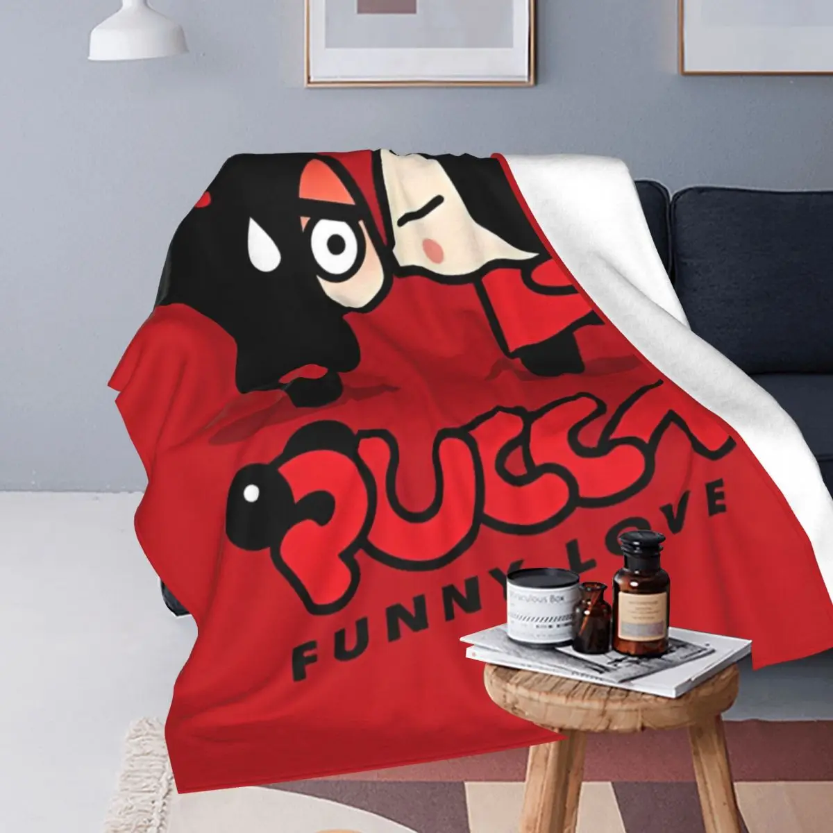 Pucca Garu Love Knitted Blankets Flannel Soft Throw Blanket for Car Sofa Couch Bedroom Quilt