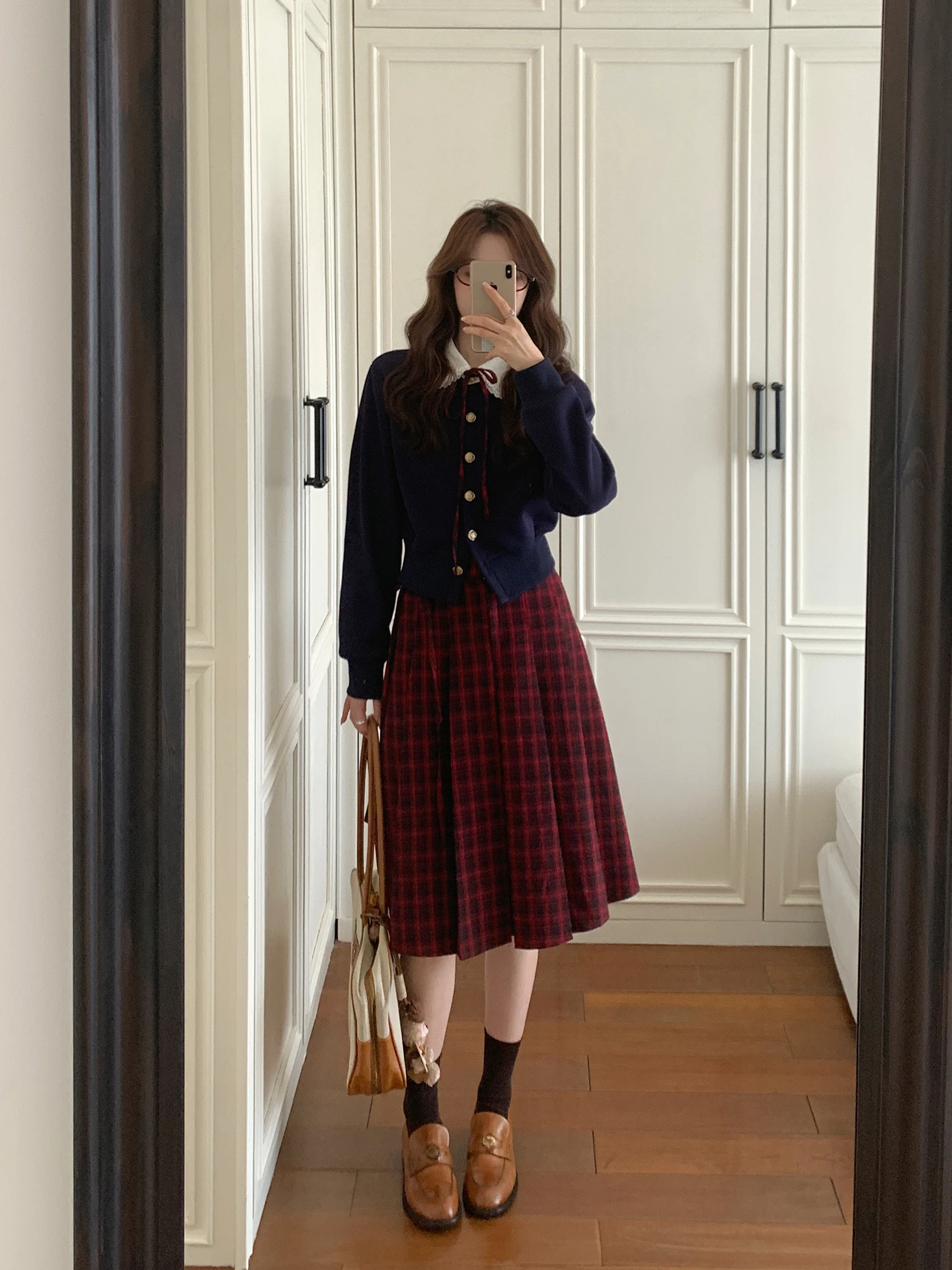 

Юбка женская хлопковая в клетку с высокой талией в корейском стиле, ретро, красная, черная, для повседневной носки, для работы, для путешествий