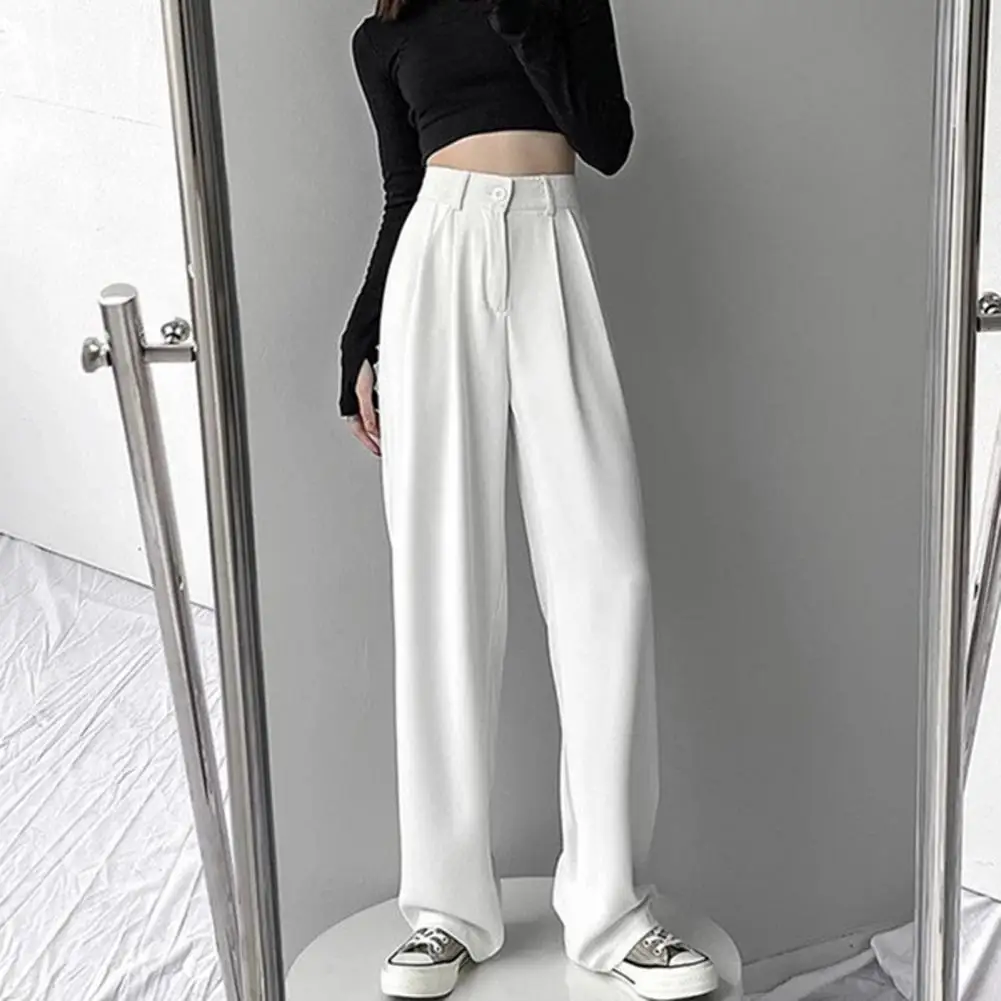 

Fashion High Waist Wide Leg Trouser Female Fall Summer Casual Office Lady Suit Pants Elegant Baggy All Match Streetwear Pant