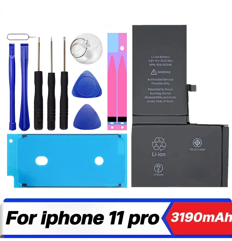 Large Capacity Battery Replacement Kit for iPhone 11 11Pro 3190mAh New