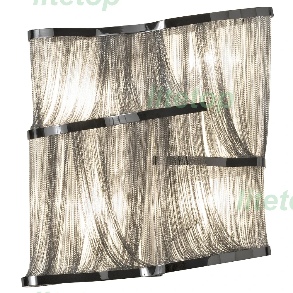 aluminum chain wall light wall sconce modern novelty lighting fixture chain iridescent wall lamp project light hotel restaurant