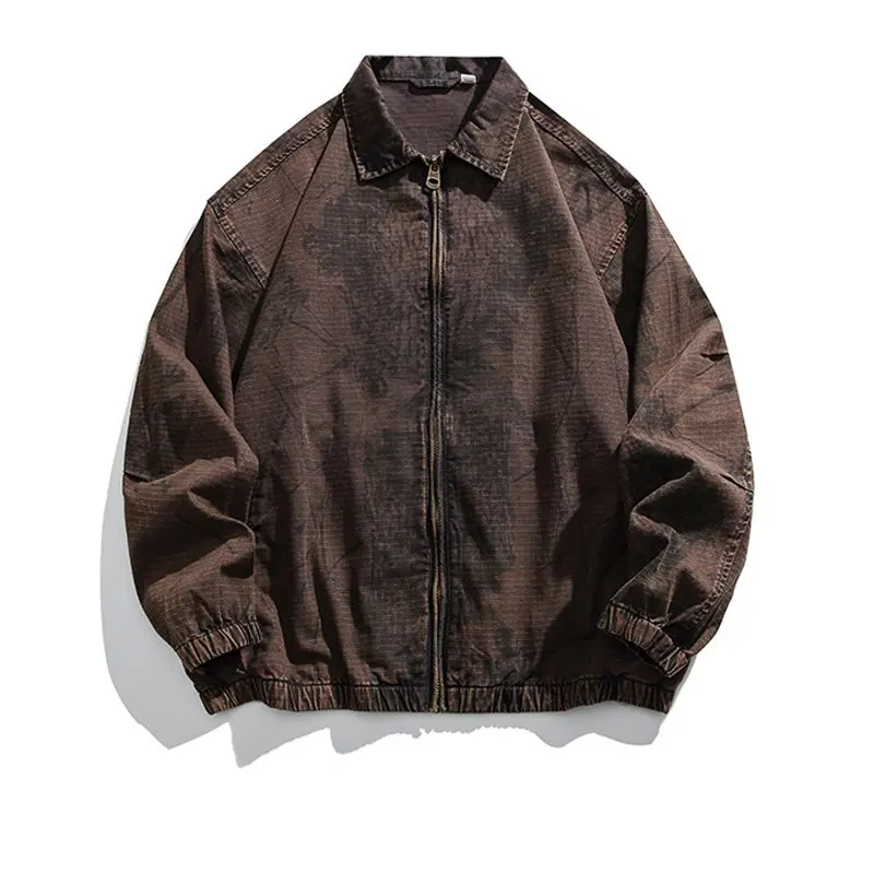 

Американская потертая камуфляжная куртка High-Street, винтажная военная верхняя рубашка с вырезом на воротнике, потертое уличное пальто для мужчин