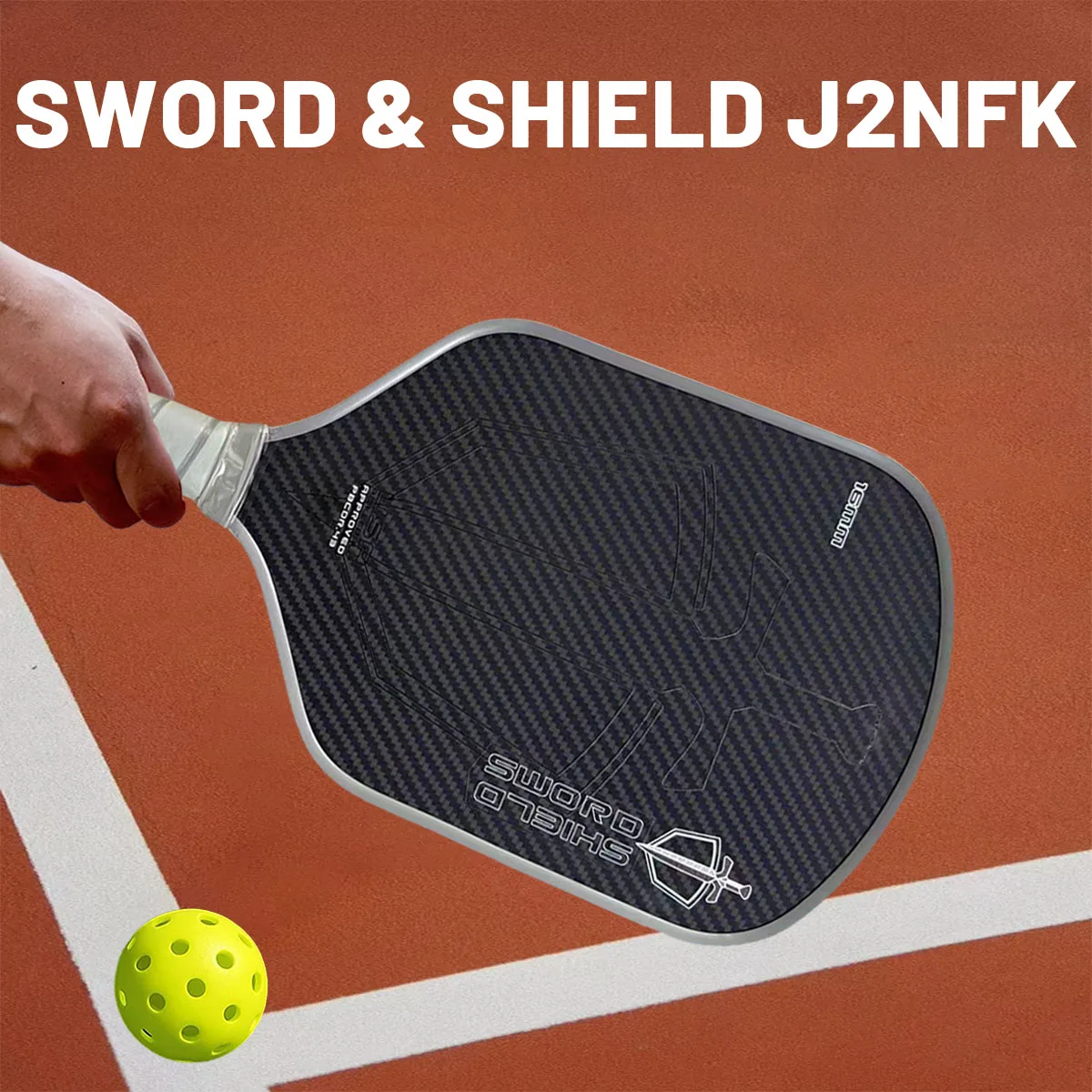 

J2nfk KEVLAR Sword & Shield Pickleball Paddle,Gen. 4.5 Multi Density, All Foam Floating - Pivoting Core