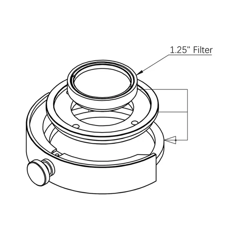 ABJN-Filter Adapter Ring M48-M28.5 2‘ To 1.25’ Adaptable To Cycling And Camping Filter Wheel / Filter Drawer