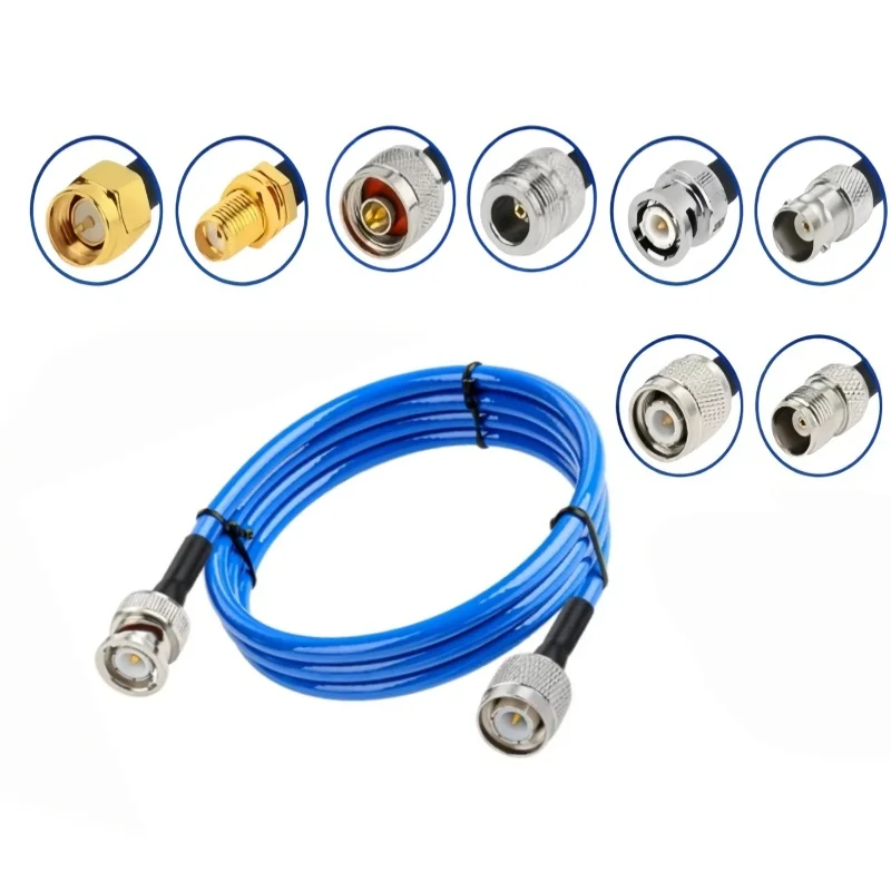 RG142-PUR High Frequency Test Cable BNC to SMA N TNC UHF Male Female Blue Ultra-Soft Double Shielded Silver-Plated RG142 Cable