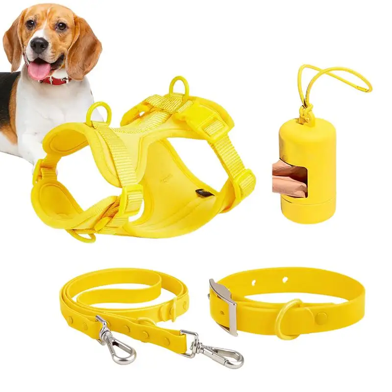 Dog Harness Set No Pull Dogs Harness Multi-Function Lead Set Medium Dogs Easy Walk Everyday Adjustable Dog Collar Fashionable