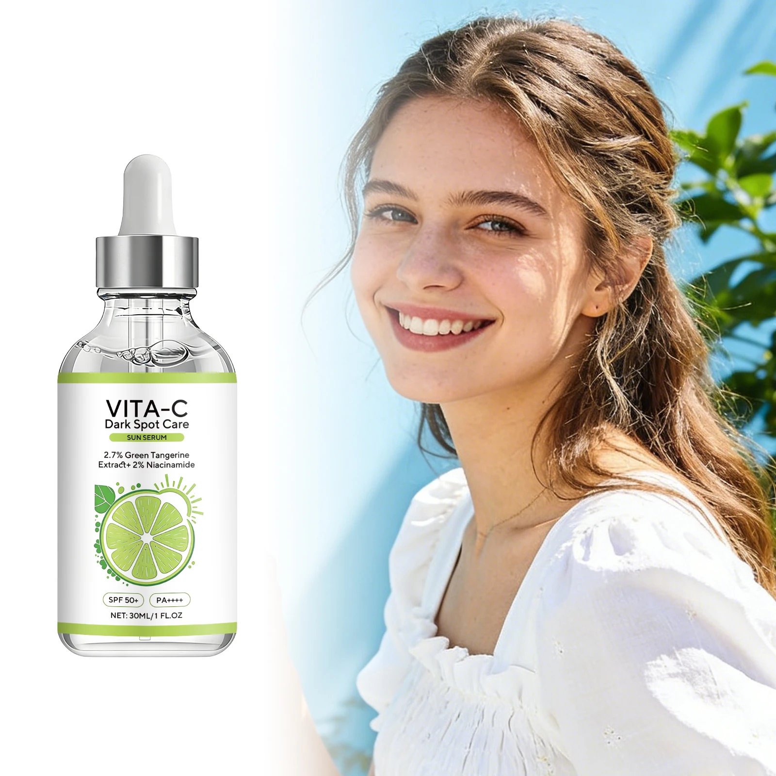 

Vitamin C Sunscreen Essence Anti Sunburn Protection Brighten Skin Tone Fade Spots Improve Dullness Nourish Skin Brighten Serum
